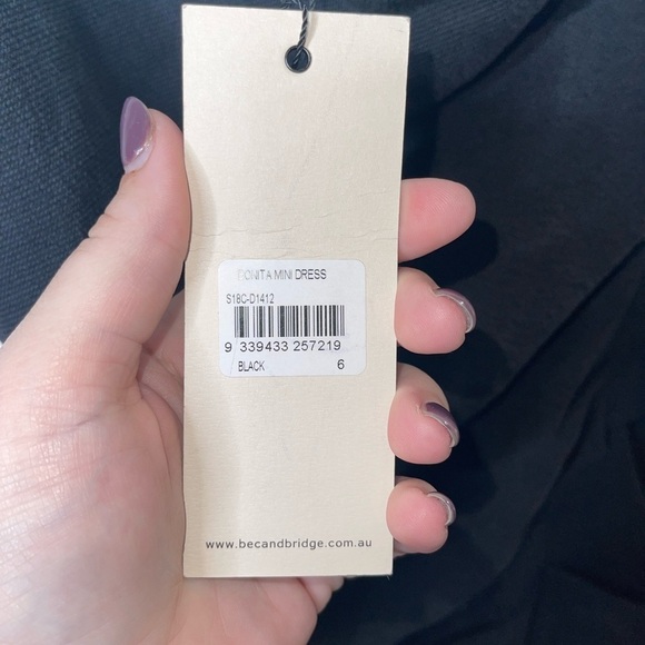 Bec + Bridge Black One Shoulder Bonita Mini Dress NWT Women’s Size 2 - Picture 11 of 13